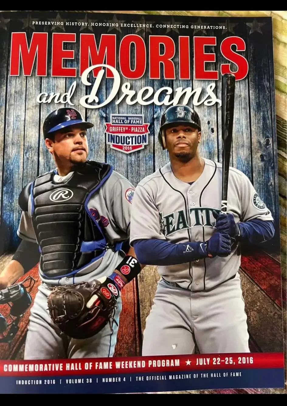 Memories and Dreams National Baseball Hall of Fame 2016 Induction Commemorative